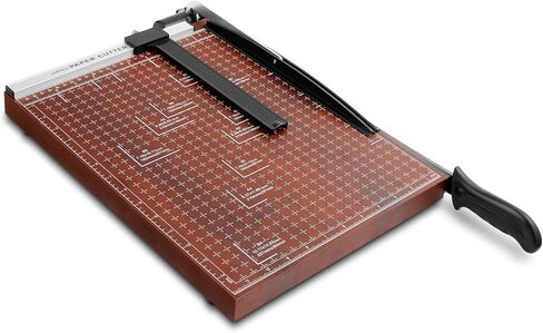 ماكينة تشذيب الورق المقصلة للورق بطول 15 بوصة وسعة 12 ورقة، قاعدة خشبية مع مشبك قابل للتعديل وقفل أمان (مخزون أمريكي) (15 بوصة) in Kuwait