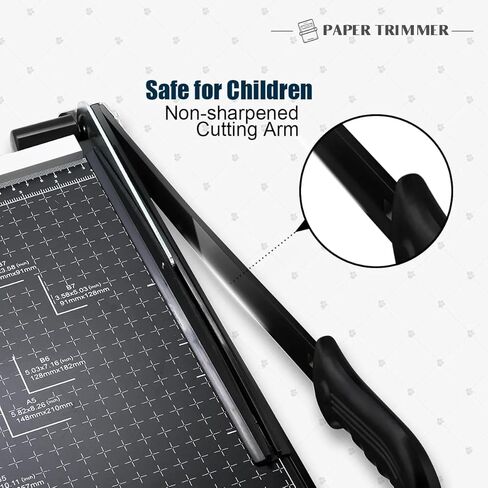 قاطعة ورق Puatul للبطاقات شديدة التحمل مقاس 12 بوصة، وقاعدة معدنية لتشذيب المقصلة بطول 12 بوصة، وسعة الأوراق، والمدرسة في الفصول الدراسية للمكتب المنزلي (أسود، A4) in Kuwait