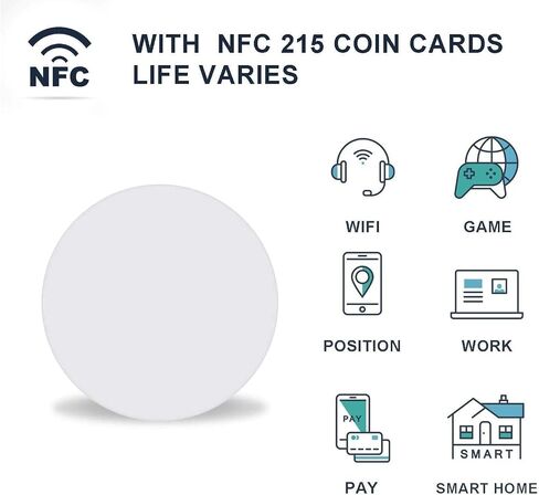 30pcs Timeskey NFC Cards NFC Tags NTAG215 White NFC Round Cards （30mm 1.18 inch）, NFC Tags Suitable for All Phones That Support NFC, 100% Compatible with Amiibo and TagMo in Saudi Arabia