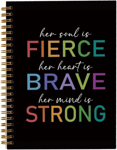 Feminist Quote Her Soul is Fierce Girl Power Women Empowerment Lined Hardcover College Ruled Spiral Notebook Journal for Work Notes Journaling 5.5×8.3 Inch,Inspirational Gifts for Women Teen Girls Her in Saudi Arabia