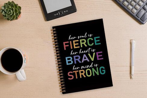 Feminist Quote Her Soul is Fierce Girl Power Women Empowerment Lined Hardcover College Ruled Spiral Notebook Journal for Work Notes Journaling 5.5×8.3 Inch,Inspirational Gifts for Women Teen Girls Her in Saudi Arabia