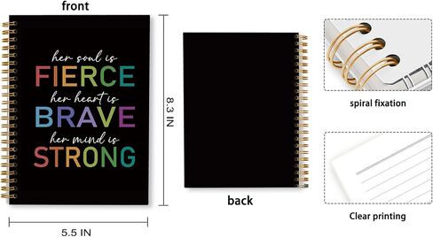 Feminist Quote Her Soul is Fierce Girl Power Women Empowerment Lined Hardcover College Ruled Spiral Notebook Journal for Work Notes Journaling 5.5×8.3 Inch,Inspirational Gifts for Women Teen Girls Her in Saudi Arabia