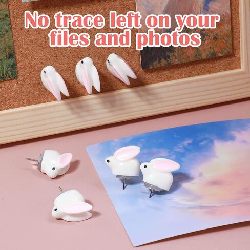 زدلارو 10 قطع من دبابيس دفع الارنب اللطيفة، دبابيس الابهام البلاستيكية المزخرفة على شكل ارنب كرتوني، دبابيس ضغط ابهام مبتكرة لتزيين جدار الصور ولوحة الفلين والخريطة ولوحة الاعلانات in Kuwait