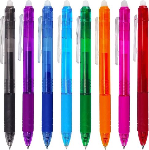 sencoo 8 pack Erasable Gel Pens Quick Dry Color Ink Pens Fine Point Retractable Roller Ball Pens 0.5 mm Cute pens for School Office Home Gift Pens in Saudi Arabia