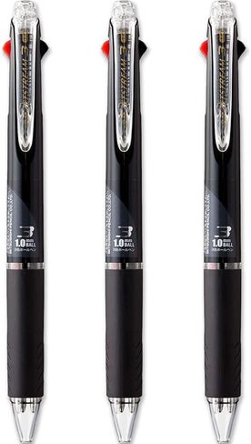 uni-ball Jetstream Rollerball Pen - Black Barrel - 3 in 1 Pen - 1.0mm Nib - Black, Blue, & Red Ink - Pack of 3 in Saudi Arabia