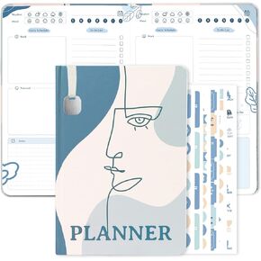 JueNi Daily To Do List Planner Notebook مع ملصقات (8 بوصة × 6 بوصة) - 2023 قائمة مرجعية للمهام غير مؤرخة لمدة 6 أشهر مجلة مخطط أكاديمي مع ملصقات لإدارة الوقت - لوازم مكتبية لتنظيم المواعيد والجداول الزمنية، وتخطيط جداول الأعمال، وتعزيز الإنتاجية - in Kuwait