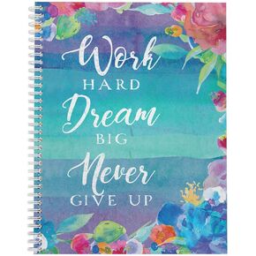 Softcover Work Hard مقاس 8.5 بوصة × 11 بوصة، دفتر/مجلة حلزونية تحفيزية، 120 صفحة مسطرة بالكلية، غطاء مصفح لامع متين، سلك حلزوني أبيض. صنع في الولايات المتحدة الأمريكية in Saudi Arabia