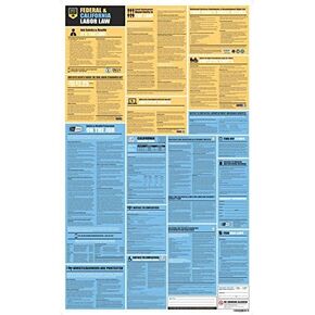 California State and Federal Labor Laws Complete All-in-One Poster, 2022 Edition, English Version, 27 x 44 Inches UV Coated Paper, Workplace Compliant in Kuwait