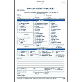 Detailed Driver's Vehicle Inspection Report 4-pk. - Book Format, 2-Ply Carbonless, Blue Ink, 5.5" x 8.5" - 31 Sets of Forms Per DVIR Book - Meet FMCSR Requirements - J. J. Keller & Associates in Saudi Arabia