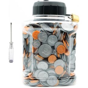 برطمان توفير رقمي للعملات المعدنية - حصالة كبيرة للعملات المعدنية للبالغين والاولاد مع عداد LCD، وعاء رائع لعد النقود مع المبلغ الاجمالي المعروض، مصمم لجميع العملات المعدنية الامريكية in Kuwait