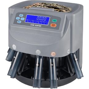 Coin Counter Machine, Coin Roller Sorter Machine, Coin Roller/Rolling Machine, Portable Coin Separator with 5 Coin Bins for Business&Home in Kuwait