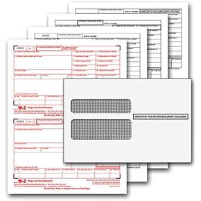 W2 Tax Forms 2022, 4 Part Laser Forms, 25 Employee Kit for QuickBooks and Accounting Software, Self Seal Envelopes Included, IRS Approved in Saudi Arabia