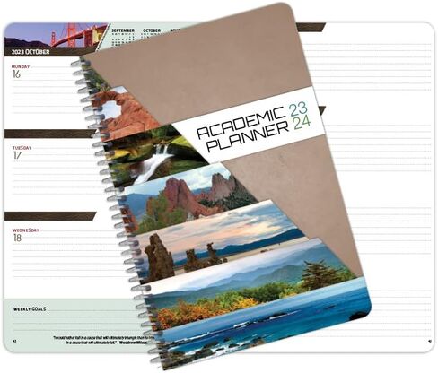 مخطط طلاب المدرسة الثانوية مؤرخ 2023-2024 للعام الدراسي الأكاديمي، دفتر تاريخ صغير (5.5 بوصة × 8.5 بوصة) مع غطاء الحرم الجامعي in Kuwait