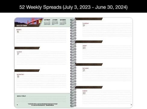 مخطط طلاب المدرسة الثانوية مؤرخ 2023-2024 للعام الدراسي الأكاديمي، دفتر تاريخ صغير (5.5 بوصة × 8.5 بوصة) مع غطاء الحرم الجامعي in Kuwait
