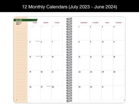 مخطط طلاب المدرسة الثانوية مؤرخ 2023-2024 للعام الدراسي الأكاديمي، دفتر تاريخ صغير (5.5 بوصة × 8.5 بوصة) مع غطاء الحرم الجامعي in Kuwait