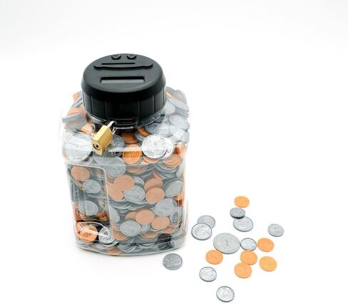 برطمان توفير رقمي للعملات المعدنية - حصالة كبيرة للعملات المعدنية للبالغين والاولاد مع عداد LCD، وعاء رائع لعد النقود مع المبلغ الاجمالي المعروض، مصمم لجميع العملات المعدنية الامريكية in Kuwait