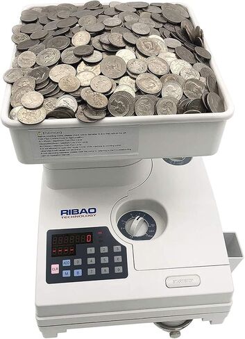 عداد العملات المعدنية عالي السرعة من Ribao HCS-3300، ماكينة فرز العملات المعدنية شديدة التحمل مع قادوس كبير، ضمان لمدة عامين in Kuwait