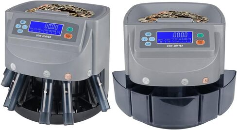 Coin Counter Machine, Coin Roller Sorter Machine, Coin Roller/Rolling Machine, Portable Coin Separator with 5 Coin Bins for Business&Home in Kuwait