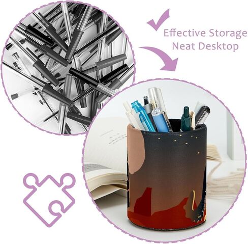 VIOQXI Doodle Galaxy Pattern Desk حامل أكواب أقلام الرصاص، حامل أقلام دائري، صناديق تخزين أقلام الرصاص، منظم اللوازم المدرسية للقلم in Saudi Arabia