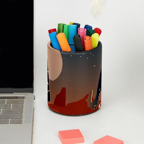 VIOQXI Doodle Galaxy Pattern Desk حامل أكواب أقلام الرصاص، حامل أقلام دائري، صناديق تخزين أقلام الرصاص، منظم اللوازم المدرسية للقلم in Saudi Arabia
