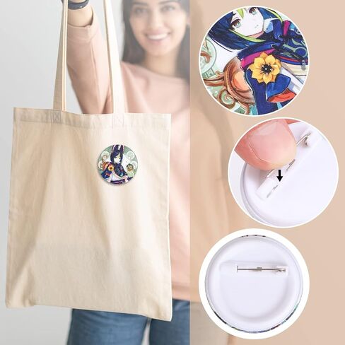 Genshin Impact Badges,Game Pins Badges,44mm Yuanshen Game Badges,Colourful Waterproof Badges,for Clothing,Backpack, Birthday Party Favors,Collection Gift for Anime Lovers White in Kuwait