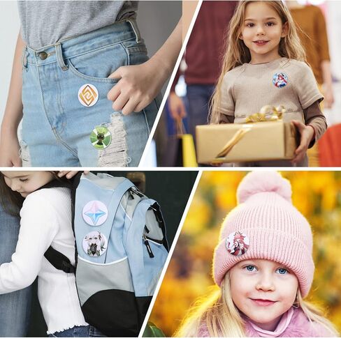 Genshin Impact Badges,Game Pins Badges,44mm Yuanshen Game Badges,Colourful Waterproof Badges,for Clothing,Backpack, Birthday Party Favors,Collection Gift for Anime Lovers White in Kuwait