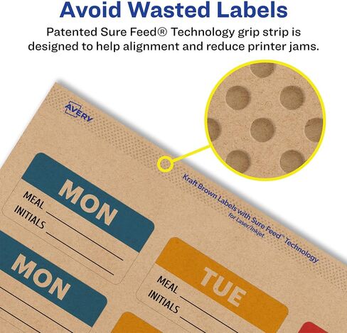 Avery Kraft Brown Rectangle Labels with Sure Feed, 0.75" x 2.25", 1,500 Kraft Brown Labels, Print-to-The-Edge, Laser/Inkjet Printable Labels in Saudi Arabia