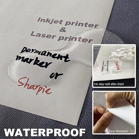 Mr-Label - 1" x 2-5/8" Matte White Address Labels - Permanent Adhesive Mailing Labels – Waterproof and Tear-Resistant Labels for Inkjet & Laser Printer & Handwritten (160 labels | 10 sheets) in Saudi Arabia