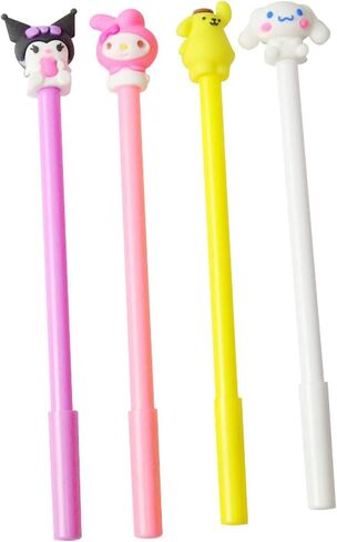 4 قطع من اقلام جل كاواي من اديوكاتجيم، قلم حبر اسود 0.5 ملم، لوازم المكتب والمدرسة هدايا للاولاد والبنات in Kuwait