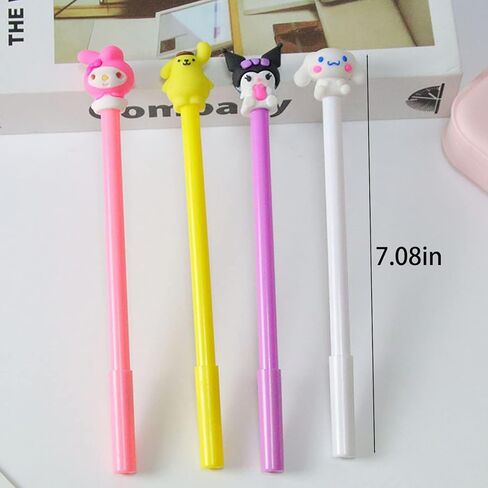 4 قطع من اقلام جل كاواي من اديوكاتجيم، قلم حبر اسود 0.5 ملم، لوازم المكتب والمدرسة هدايا للاولاد والبنات in Kuwait