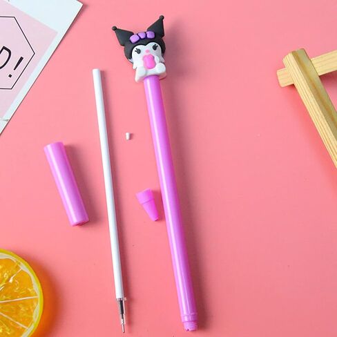 4 قطع من اقلام جل كاواي من اديوكاتجيم، قلم حبر اسود 0.5 ملم، لوازم المكتب والمدرسة هدايا للاولاد والبنات in Kuwait