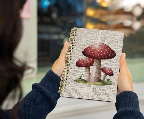 huyaw خمر الفطر النباتي قاموس الفن دوامة مجلة الدفاتر 5.5 × 8.3 بوصة صفحات حاكمة مكتب إمدادات الكلية، الرجعية الفطر دفتر غلاف فني لمحبي الفطر، مذكرة المفكرة مذكرات الهدايا in Kuwait