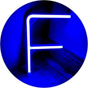 Neon LED letter lights, big tent blue letter lights Battery or USB-powered luminous letter lights Wall decoration Proposal wedding birthday party Christmas Valentine's Day highlighted blue letter D