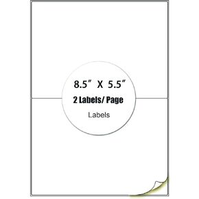1 up 8.5"X11" Shipping Address Labels, Laser or Inkjet Printable, Easy to Peel, 20 Labels= 20 Sheets