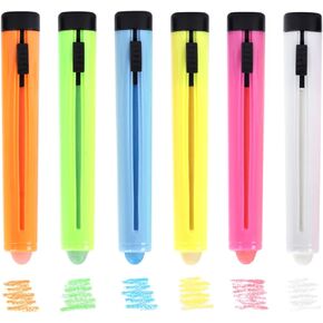 Dustless Twistable Chalk Non-toxic Colored Chalk 1.0mm Tip Art Tool for Whiteboard Blackboard Kids Children Drawing Writing, 12 Pack in Kuwait
