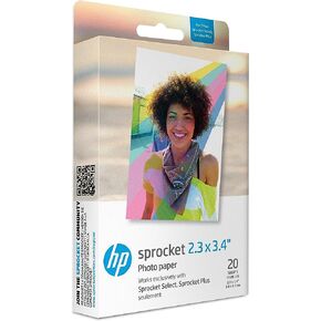 HP Sprocket 2.3 x 3.4 Premium Instant Zink Sticky Back Photo Paper (20 Sheets) Compatible with HP Sprocket Select and Plus Printers. in Saudi Arabia