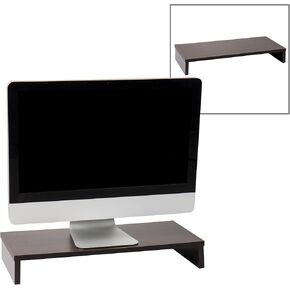 Mind Reader Woodland Collection, Monitor Stand, 33 lb. Capacity, Desktop Organizer, White