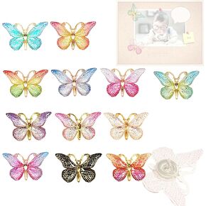 12 قطعة دبوس تثبيت معدني على شكل فراشة، دبابيس زخرفية، لجدار الصور، جدار مميز، لوحة بيضاء، لوحة فلين، خريطة، لوحة إعلانات، مكتب أو منزل in Kuwait