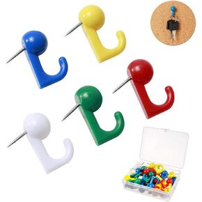Duoduole 50 جهاز كمبيوتر شخصي ملون دفع دبوس السنانير البلاستيك رؤساء الفلين مجلس السنانير الزخرفية دبوس المسامير جدار الإبهام المسامير هوك للصور جدار لوحة الإعلانات جدار المنزل المنزل مكتب اللوازم المدرسية in Kuwait