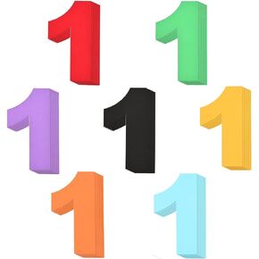 42 قطعة ملونة رقم 1 عدد القواطع صورة ظلية ورق شكل رقم ديكورات ديكورات الفصل الدراسي لمستلزمات حفلات أعياد الميلاد وحفلات استقبال المولود الجديد ولوحة الإعلانات المدرسية وديكور جدران المنزل in Kuwait