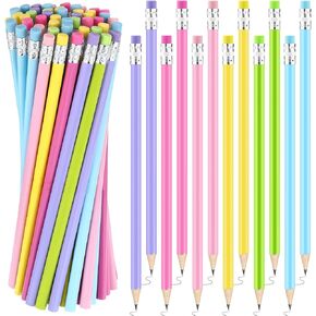 300 قطعة من أقلام الرصاص المستديرة الفارغة السائبة المخصصة من أقلام الرصاص الملونة HB حزمة من أقلام الرصاص الخشبية النيون للنقش المطبوع DIY للأطفال والبنات هدية للفصول المدرسية in Kuwait