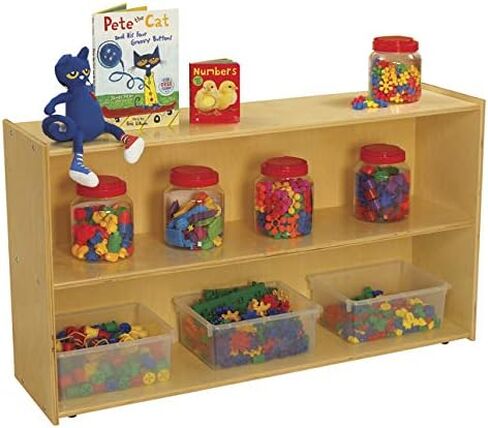 Childcraft 1526296 ABC Furnishings وحدة تخزين ذات رفين، ارتفاع 20 بوصة، عرض 13 بوصة، طول 48 بوصة، خشب طبيعي in Saudi Arabia