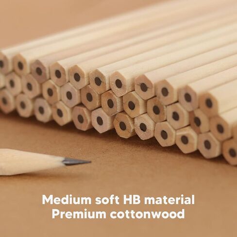Pssopp 50Pcs Wooden Pencils,Hexagonal Grip Smoothing Writing Lasting Widely Used Bulk Pencils for Kids Teacher Students Classroom Gifts Office in Saudi Arabia