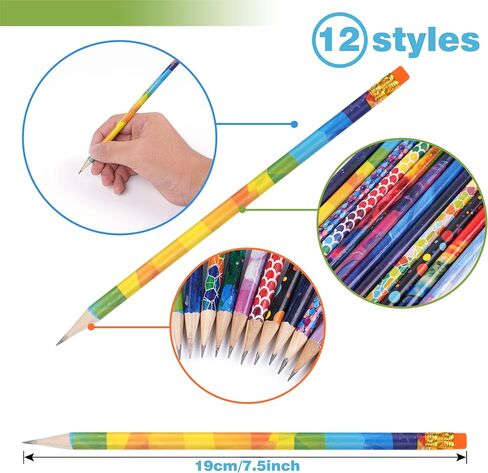 SAIWEILAI ONLINE 200 قطعة من أقلام الرصاص المعطرة، أقلام رصاص ملونة متنوعة مع ممحاة، أقلام رصاص ممتعة للفصل الدراسي، هدايا قرطاسية للطلاب (200) in Kuwait