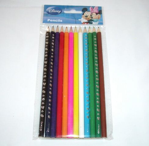 Disney 12 pcs Wooden Pencil Pixar Character Authentic Licensed School Party Bag Fillers (Mickey Coloring Pencil) in Saudi Arabia