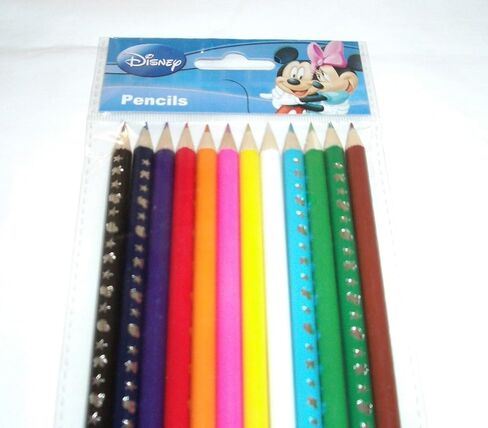 Disney 12 pcs Wooden Pencil Pixar Character Authentic Licensed School Party Bag Fillers (Mickey Coloring Pencil) in Saudi Arabia