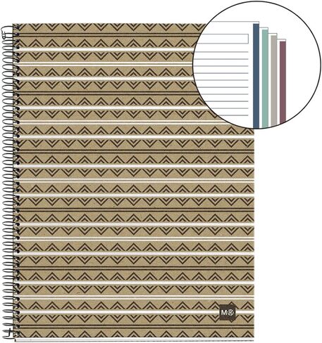 Miquelrius – Notebook 100% Recycled – 4 Coloured Stripes, A4, 120 Squared Sheets 5 mm, 80 g Paper, 4 Drills, Recycled Cardboard Cover, Ecoaztec Design in Kuwait