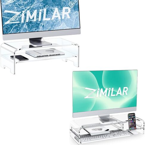 Zimilar Acrylic Monitor Stand Riser, 16-inch 2-Tier Clear Acrylic Monitor Riser for Home Office Acrylic Monitor Stand Riser, 20-inch 2-Tier Clear Acrylic Monitor Riser for Home Office+ in Kuwait