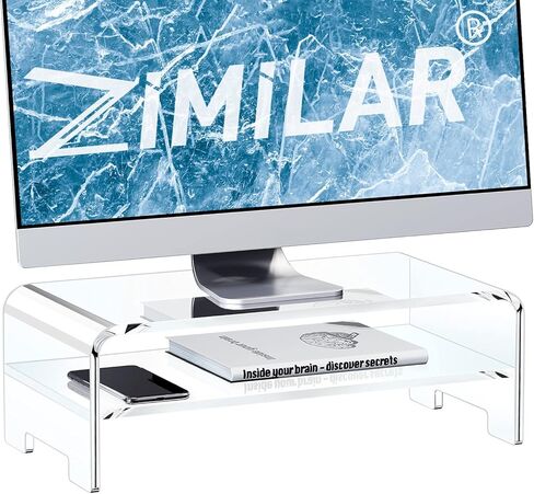 Zimilar Acrylic Monitor Stand Riser, 16-inch 2-Tier Clear Acrylic Monitor Riser for Home Office Acrylic Monitor Stand Riser, 20-inch 2-Tier Clear Acrylic Monitor Riser for Home Office+ in Kuwait