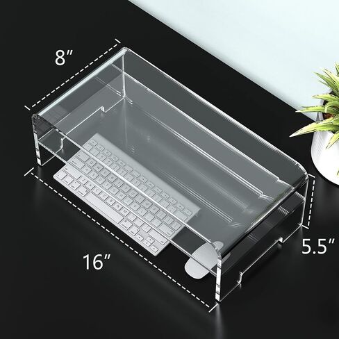 Zimilar Acrylic Monitor Stand Riser, 16-inch 2-Tier Clear Acrylic Monitor Riser for Home Office Acrylic Monitor Stand Riser, 20-inch 2-Tier Clear Acrylic Monitor Riser for Home Office+ in Kuwait